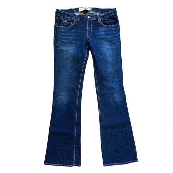Hollister Denim - HOLLISTER Women’s Dark Wash Mid Rise Flare Bootcut Jeans Size 28
